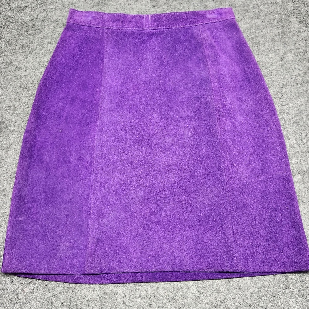 Outerwear by Phoenix Vintage Thick Purple Cow Split Leather Suede Skirt 7/8 USA